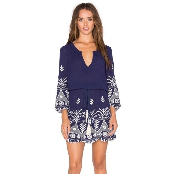 Misa Los Angeles Navy and White Mini Dress - Picture 2 of 14